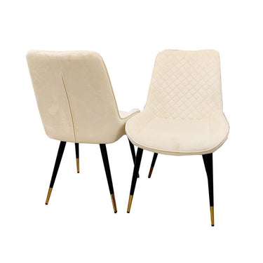 Luna Velvet Dining Chair - Scandinavian Style with Gold Tipped Legs - Available in 6 Colours - UK Luxury Furniture